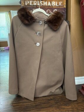 Womens Brown  Fur Collar poncho